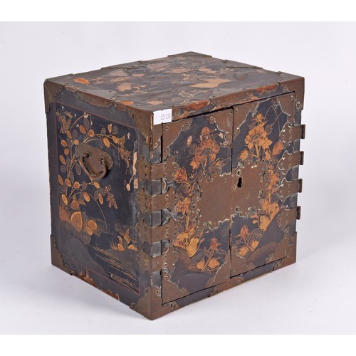 376 - A 17th/18th Century Japanese Lacquered & Decorated 18th Century Table Cabinet with a fitted interior... 