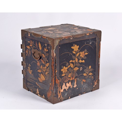 376 - A 17th/18th Century Japanese Lacquered & Decorated 18th Century Table Cabinet with a fitted interior... 