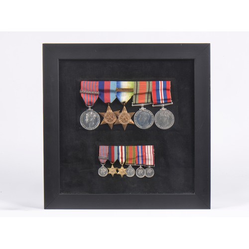 575 - A Framed Set of WWII Medals to include The George Medal (Laurel Leaf Bar), Atlantic (France & German... 