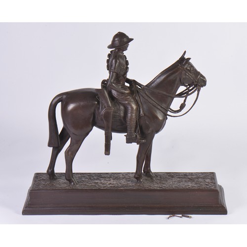 579 - A Study of Ceylon mounted Infantry Officer on Horseback on Plinth. The CMR has a role of Members in ... 