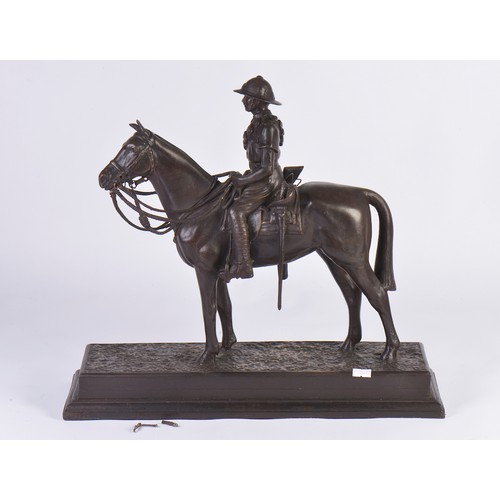 579 - A Study of Ceylon mounted Infantry Officer on Horseback on Plinth. The CMR has a role of Members in ... 