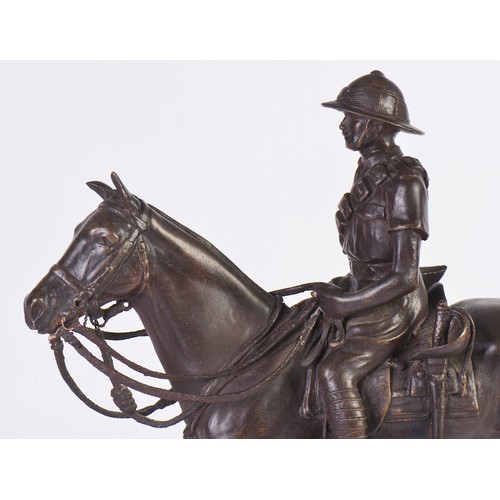 579 - A Study of Ceylon mounted Infantry Officer on Horseback on Plinth. The CMR has a role of Members in ... 