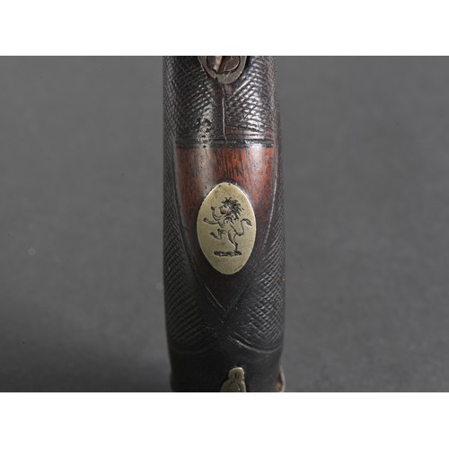 584 - An Antique Percussion Cap Muff Pistol with engraved decoration. Stamped: Westwood, London.