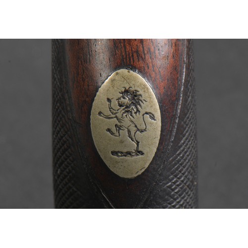 584 - An Antique Percussion Cap Muff Pistol with engraved decoration. Stamped: Westwood, London.