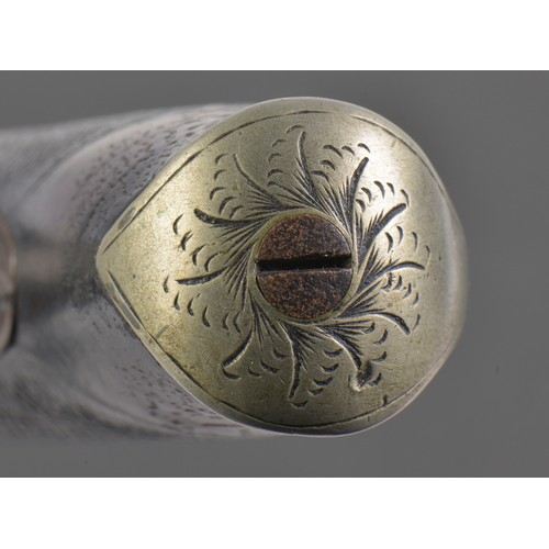 584 - An Antique Percussion Cap Muff Pistol with engraved decoration. Stamped: Westwood, London.