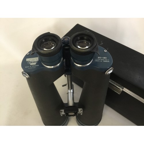 600 - A Pair of Viking Bak-4 Prisms Binoculars 20 x 80, 194 Feet at 1000 Yards. Model No: 861009. With Ori... 