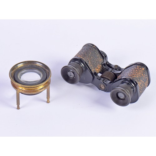 602 - A Victorian Brass Adjustable Picture Viewer & a Pair of Imperial Binoculars.