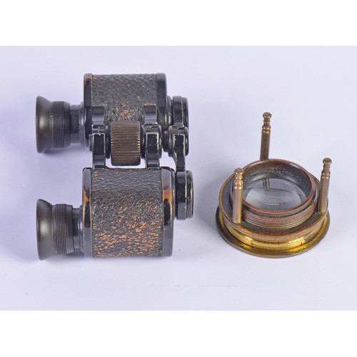 602 - A Victorian Brass Adjustable Picture Viewer & a Pair of Imperial Binoculars.