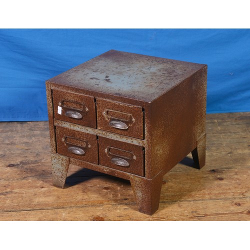 660 - A 1960s Grey Panted Steel Locker Cabinet along with a similar Metal Four Drawers Index Cabinet.