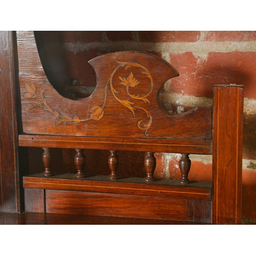 663 - A Victorian Boxwood & Sycamore inlaid Drawing Room Cabinet with a fitted Drawer, Cupboard, Open Side... 