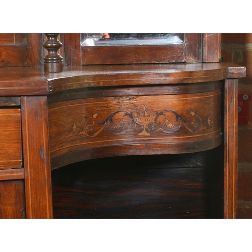 663 - A Victorian Boxwood & Sycamore inlaid Drawing Room Cabinet with a fitted Drawer, Cupboard, Open Side... 