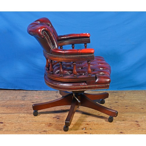 669 - A Leather & Padded Seated Open Work & Scroll Back 