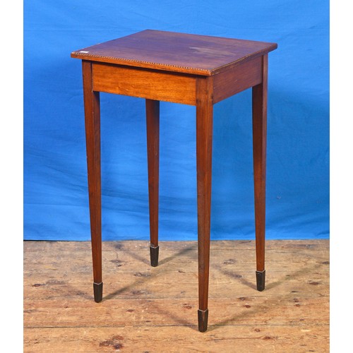 680 - An Edwardian Mahogany Sycamore inlaid & Barbers Pole decorated Side Table resting on Square Legs. Me... 