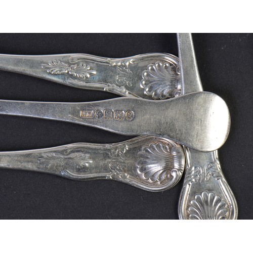 39 - A Set of Six Scottish Kings pattern Desert Forks. Edinburgh Z. Maker JM. Weighing: 209 grams.