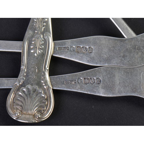 40 - A Set of Six Silver Scottish pattern Table Forks. Edinburgh C. Maker: RLC. Weighing: 409 grams.