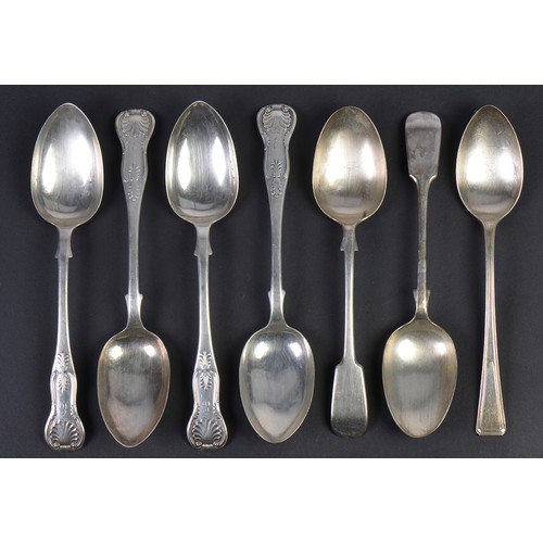 41 - A Set of Four Scottish Kings Pattern Table Spoons. Edinburgh F. Maker: R.L.C. Weighing: 286 grams. A... 