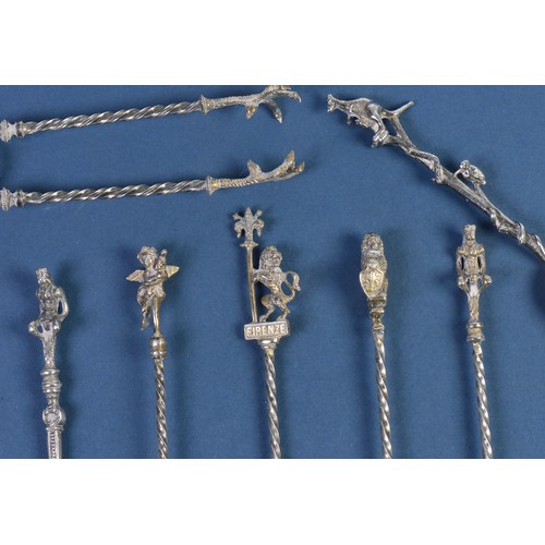 6 - A Collection of Italian Tea Spoons with embossed Bowls & Apostle & Animal Tops.