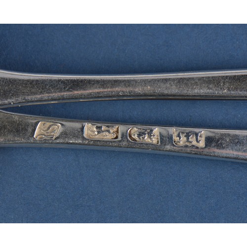 14 - Two Old English pattern bottom marked Silver Table Spoons & one other. Weighing: 161 Grams.