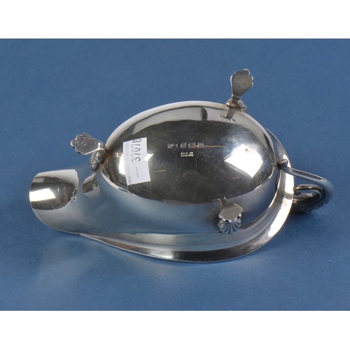 28 - A Georgian design Silver Sauce Boat. Birmingham H. Weighing: 100 grams.