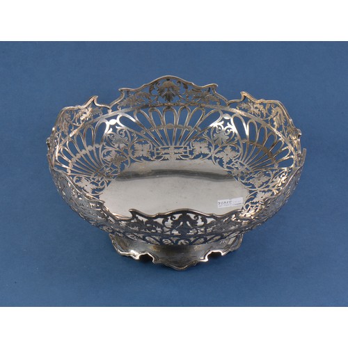 38 - A Silver Hand Pieced & decorated Rolling Scroll Dish on a shaped Pedestal Base by Edward Vaughn. She... 