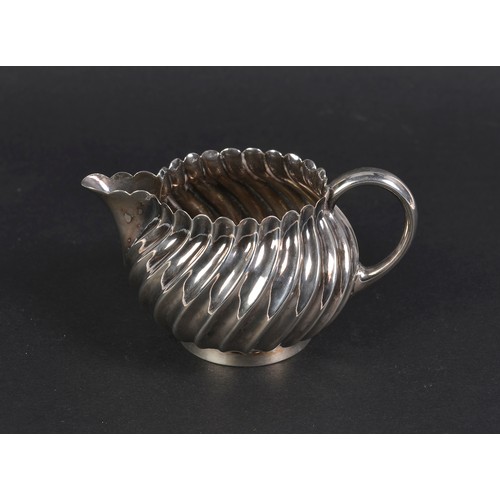 83 - A Swirl patterned Victorian Batchelors Milk Jug by James Dixon & Sons. Sheffield Z. Weighing: 71 gra... 