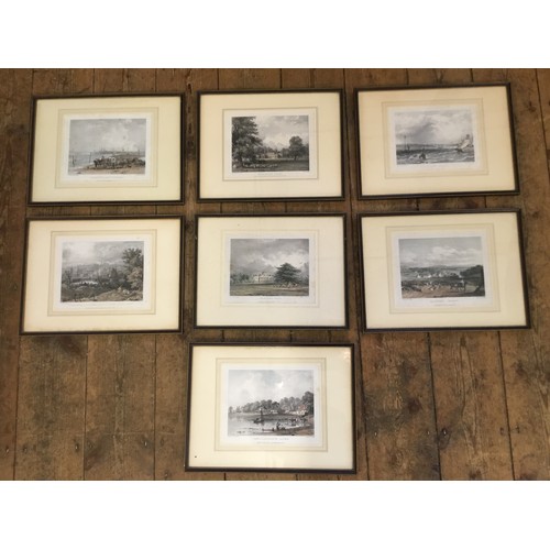 479 - A Set of Seven Early Lithograph Prints Originally painted J.M. Gilbert of Lymington, Framed & Glazed... 