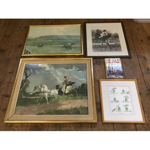 486 - A Lionel Edwards Print of Arkle Racing along with the Arkle Book & Photo & two other Pictures.