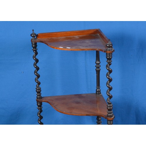 531 - A Victorian Mahogany Corner Whatnot. Measuring: 36cms x 95cms high.