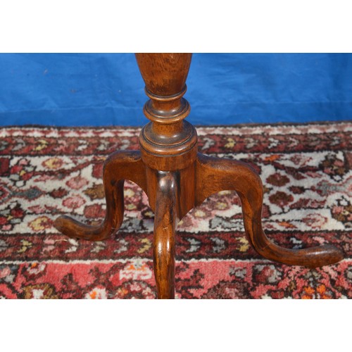 547 - An Antique Mahogany Tripod Table with an Oval Top. Measuring: 37cms across x 25cms across x 70cms hi... 