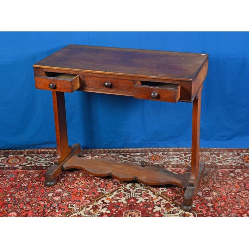 550 - A Victorian Mahogany Three Drawers Wash Stand resting on shaped legs. Measuring: 89cms across x 47cm... 