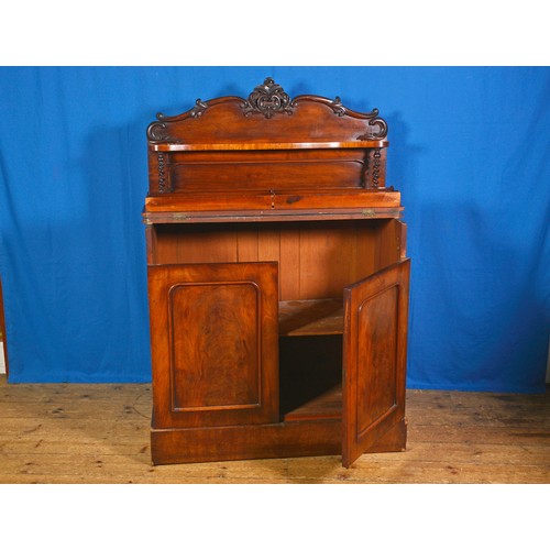 558 - A Victorian Mahogany Chiffenoir with Double arched Top Drawers, Shelf back, Barley Twist Columns & c... 