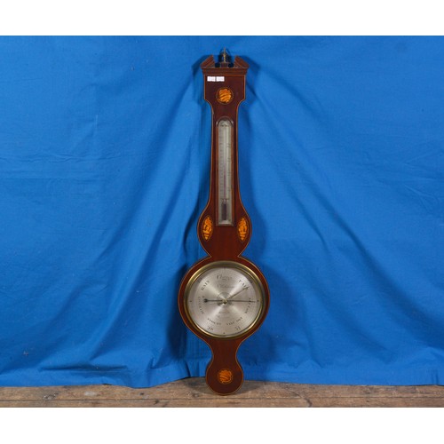 591 - A Georgian Shell inlaid Banjo Barometer by 