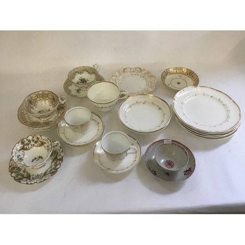 735 - A Newhall Handless Cup & Saucer, Grangers Worcester Cup & Saucer, Spoon Tray, etc.