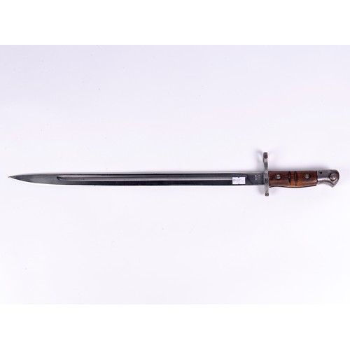 968 - A 1917 U.S. Bayonet in Polished Steel with a Wooden Handle.