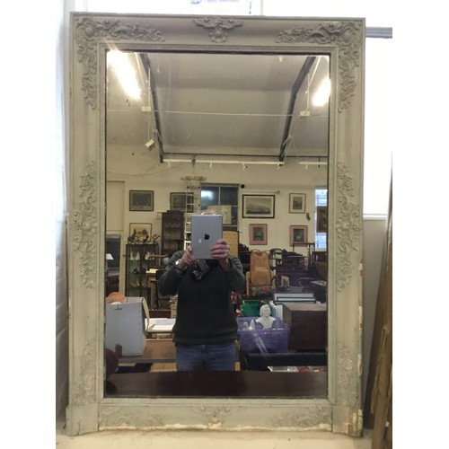 584 - A Very Heavy Victorian Wood & Painted Gesso Pier Mirror. Measuring: 77cms x 110cms.