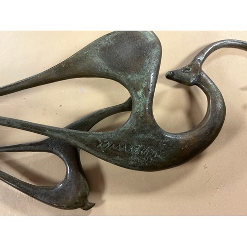 918 - A 1950s Bronze study of Two Ibex's, signed. Measuring: 23cms high.