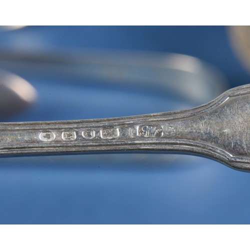 45 - Two Pairs of Silver Georgian Sugar Tongs, a Desert Spoon & a Silver Topped Match Strike. Weighing: 1... 