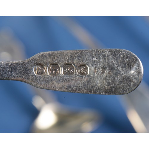 46 - A Collection of Georgian & Victorian Silver Mustard & Salt Spoons including Birmingham Stump's & Lon... 