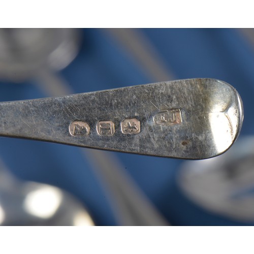 48 - A Set of Eight Silver Tea Spoons & three similar plus one more. (12 in Total). Weighing: 180 grams.
