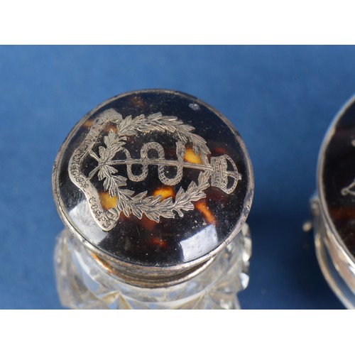 50 - A Collection of Tortoise Shell Pique Jewellery to include Royal Army Medical Corps & Two Jewellery B... 