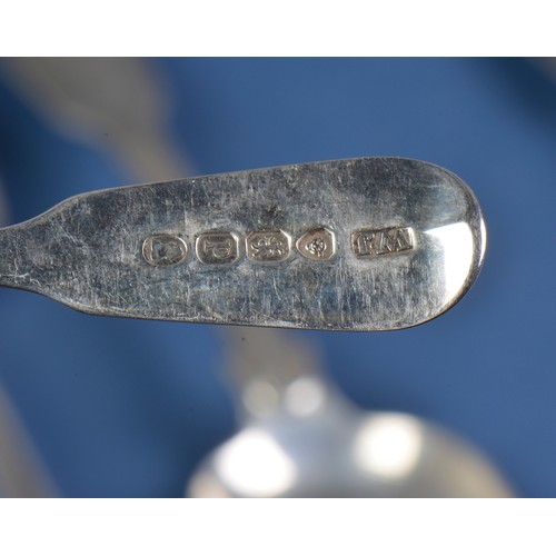 54 - A Collection of 11 various Silver Tea Spoons. Weighing: 197 grams.