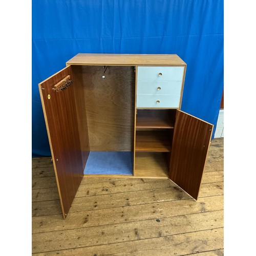 537 - A Child's Three Drawers Oak veneered & White painted Chest fitted with Three Drawers & Two Cupboards... 