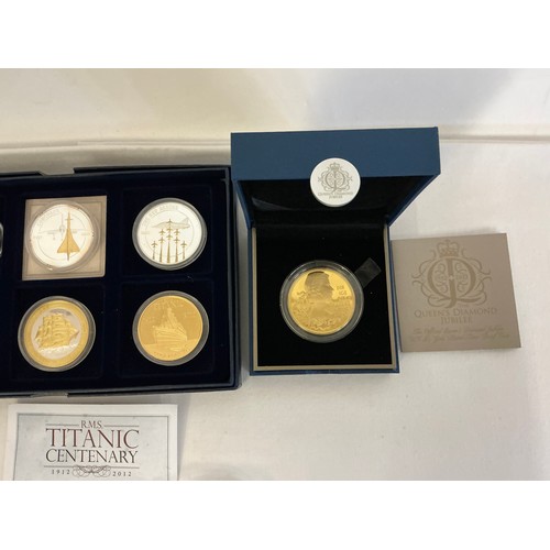 A Collection of Collectors/Proof Coins to include a Titanic Coin, a Set ...