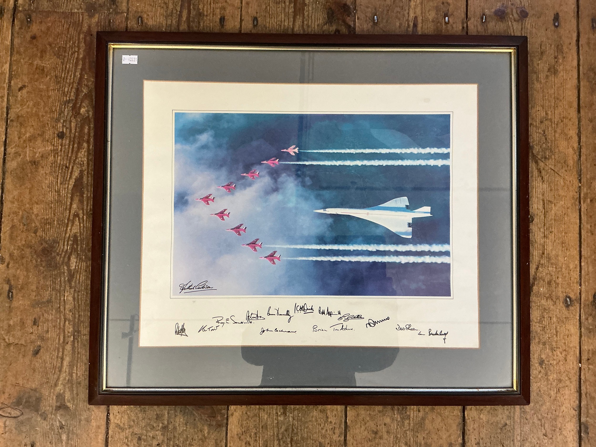 A Concorde & Red Arrows Print with Signatures from the Red Arrows Team ...