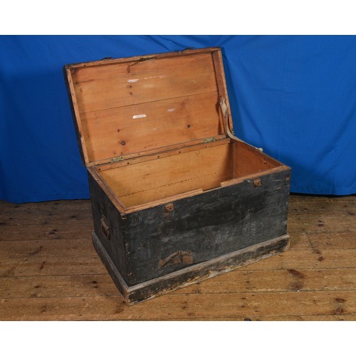 641 - An Antique Wood Trunk marked 