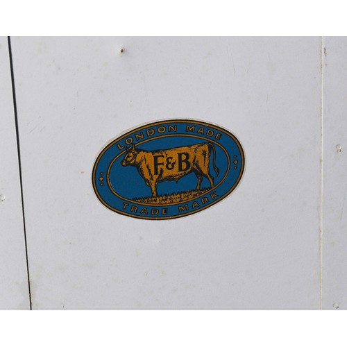 643 - Two Steel Travelling Trunks with Sponged Decoration. Each Measuring: 84cms across x 47cms deep x 50c... 