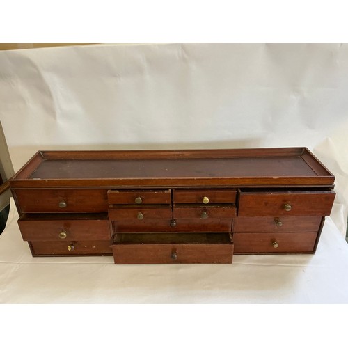 657 - A Late 19th Century Section of a Mahogany Ship's Cabin Writing Top fitted with Various Drawers & Tra... 