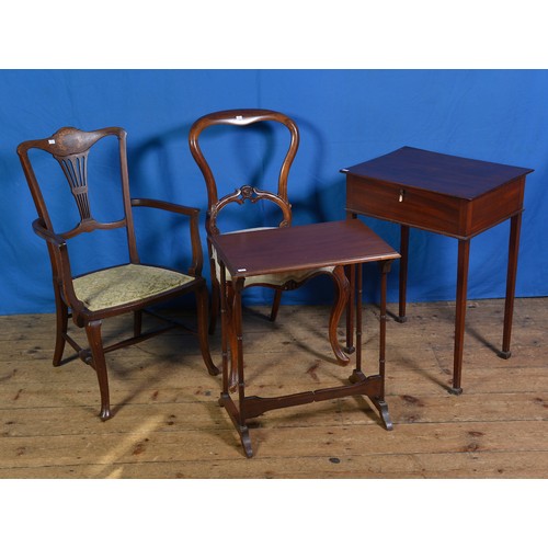 658 - A Satinwood inlaid Drawing Room Chair, a Regency designed Coffee Table, a Victorian Dining Chair & a... 