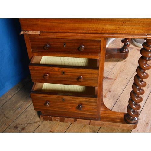 659 - A Victorian Laburnum Wood Gentleman's Davenport fitted with Eight graduated Drawers, Sliding Drawer,... 