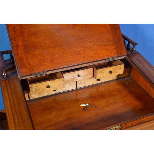 659 - A Victorian Laburnum Wood Gentleman's Davenport fitted with Eight graduated Drawers, Sliding Drawer,... 